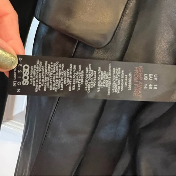 ASOS Design NWT Geuine Black Leather Trench Jacket - Picture 13 of 15